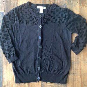Cardigan - black polka dots